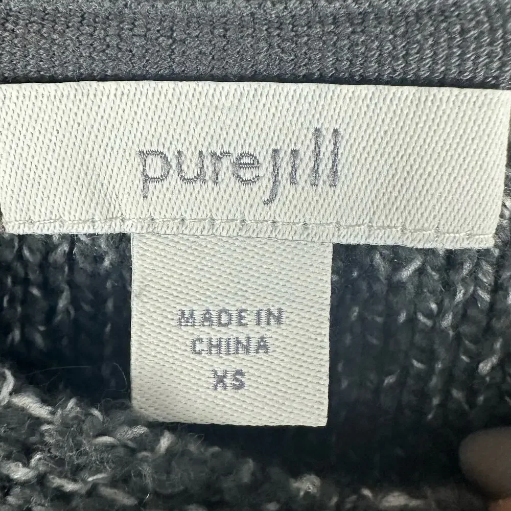 J Jill Sweater Womens Extra Small Gray PureJill Embroidered Knit Boho Artsy Wool - Picture 8 of 14